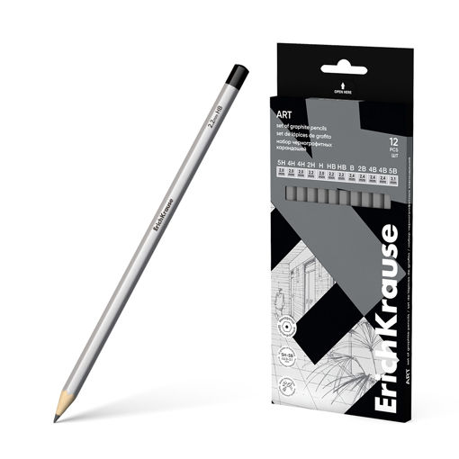 Picture of EK GRAPHITE PENCIL SET 5H, 4H, 3H, 2H, H, HB, B, 2B, 3B